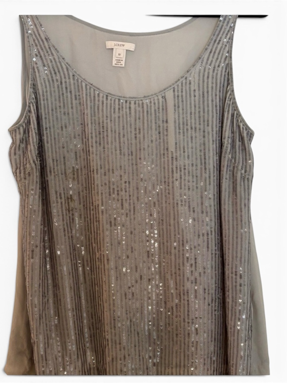 J. Crew Gray Sequin Tank Top - Picture 4 of 6